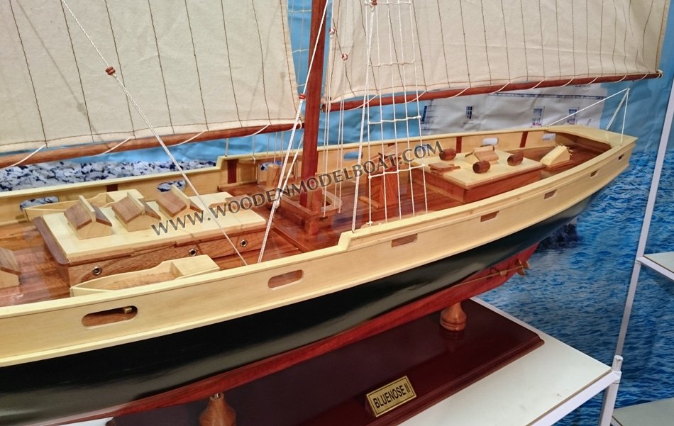 Wooden Model Boat Bluenose II, Bluenose II sailboat, sailing boat bluenose II, wooden sail boat Bluenose II, schonner Bluenose II model, display Bluenose II model boat, wood boat Bluenose II for display, hand-crafted Bluenose II model, hand-made Bluenose II model boat, huge Bluenose II model, decorative Bluenose II model boat, display boats for restaurant, display boat for hotel, display boat for office