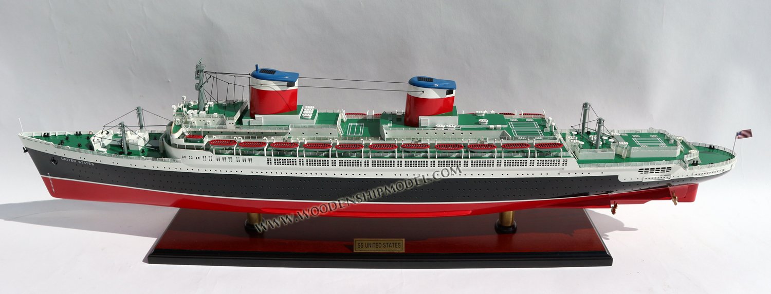 Hand-crafted SS United States Ship Model