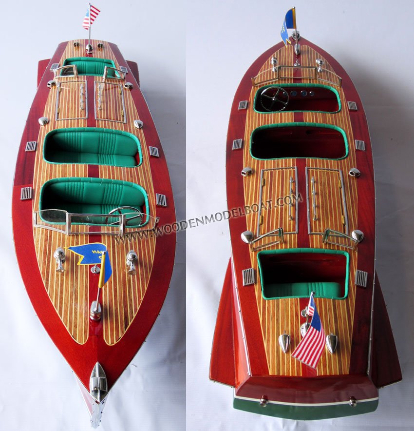 hacker craft triple cockpit model boat